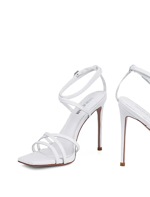 Женские босоножки MIRATON кожаные белые - фото 2 - Miraton