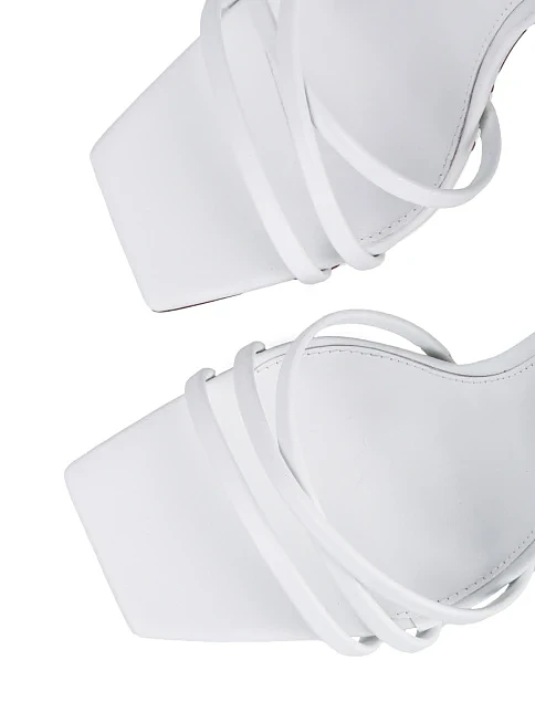 Женские босоножки MIRATON кожаные белые - фото 5 - Miraton