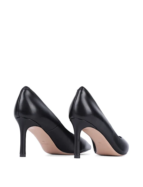 Женские туфли лодочки MiaMay кожаные черные - фото 4 - Miraton