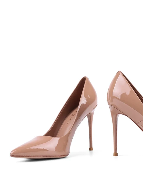 Женские туфли лодочки Mia May лаковые бежевые - фото 2 - Miraton