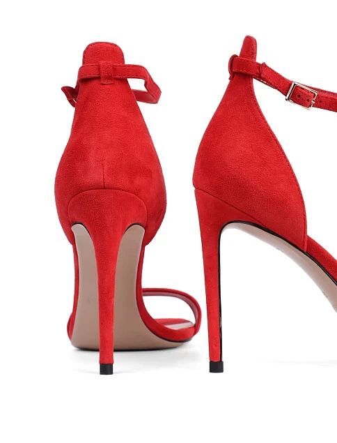 Женские босоножки Mia May велюровые красные - фото 2 - Miraton