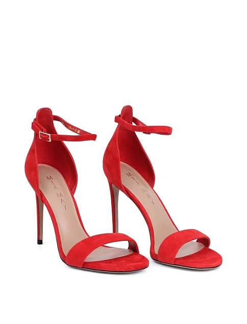 Женские босоножки Mia May велюровые красные - фото 3 - Miraton