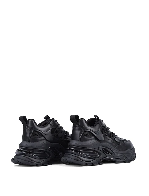 Женские кроссовки MIRATON кожаные черные - фото 4 - Miraton