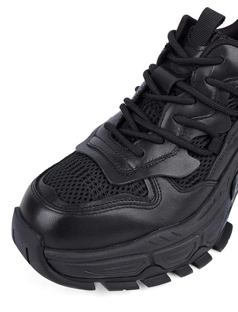 Женские кроссовки MIRATON кожаные черные - фото 5 - Miraton