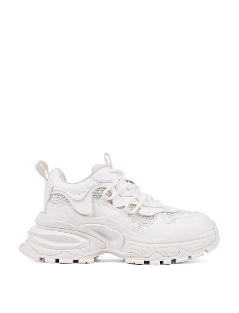 Женские кроссовки MIRATON кожаные рисового цвета - фото 1 - Miraton