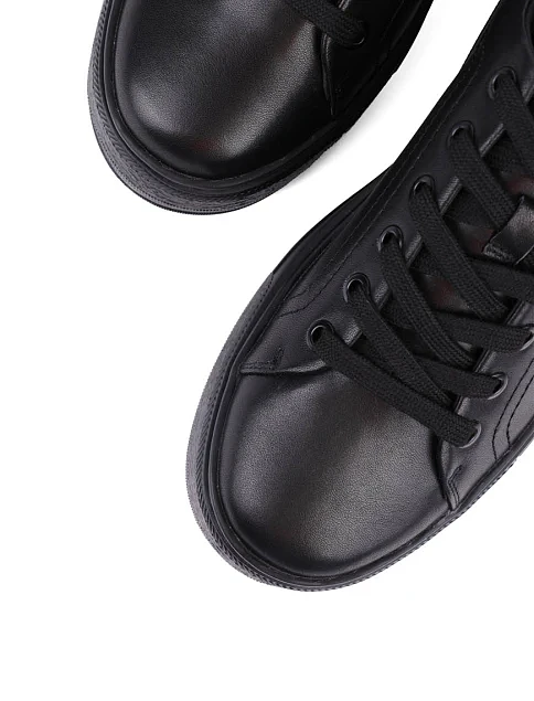 Женские кеды MIRATON кожаные черные - фото 5 - Miraton