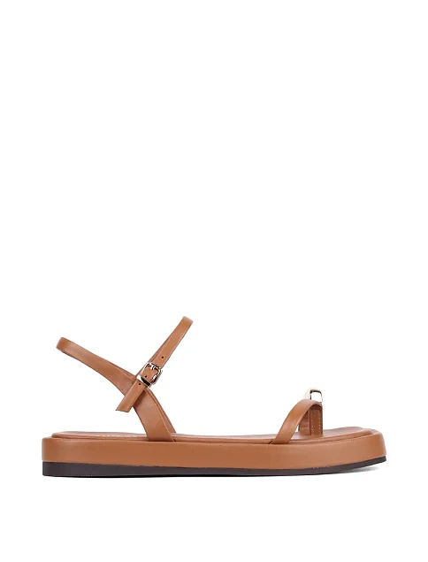 Жіночі сандалі MIRATON шкіряні коричневі - фото 2 - Miraton