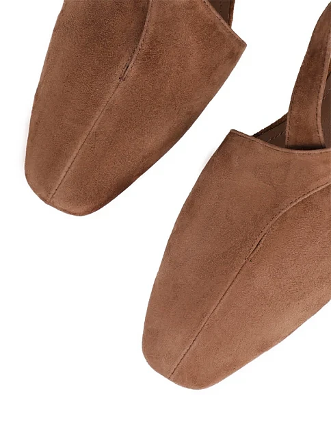 Женские балетки MIRATON велюровые бежевые - фото 5 - Miraton