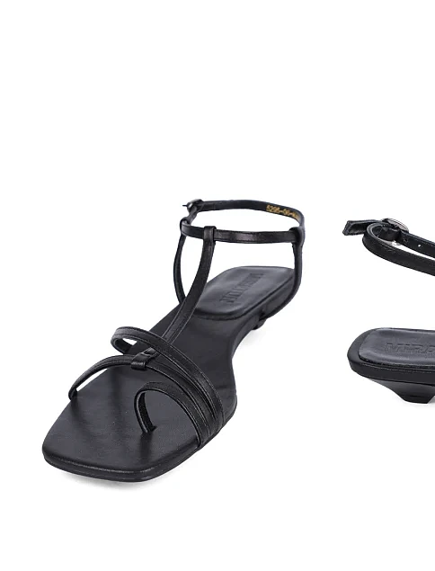 Женские босоножки MIRATON кожаные черные - фото 3 - Miraton