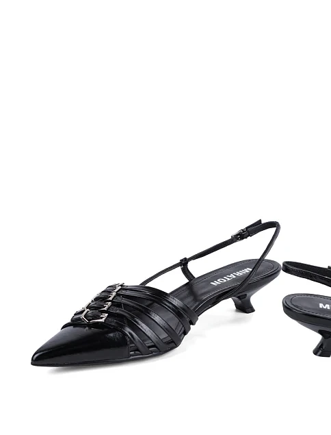 Женские туфли MIRATON кожаные черные - фото 3 - Miraton