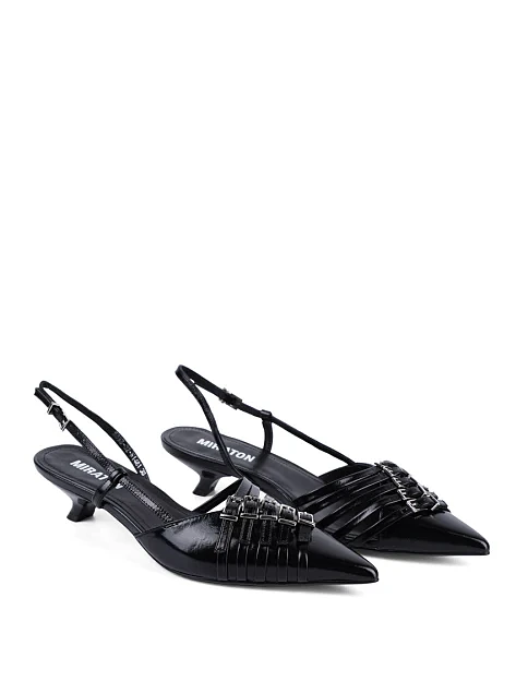 Женские туфли MIRATON кожаные черные - фото 5 - Miraton