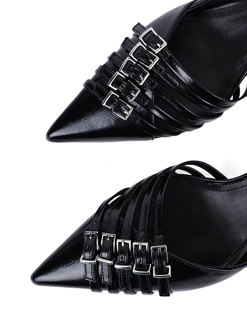 Женские туфли MIRATON кожаные черные - фото 7 - Miraton