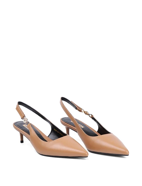 Женские туфли MIRATON кожаные бежевые - фото 2 - Miraton