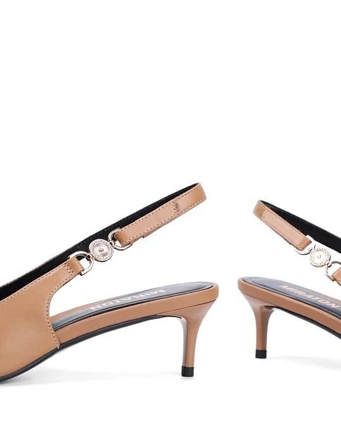 Женские туфли MIRATON кожаные бежевые - фото 4 - Miraton