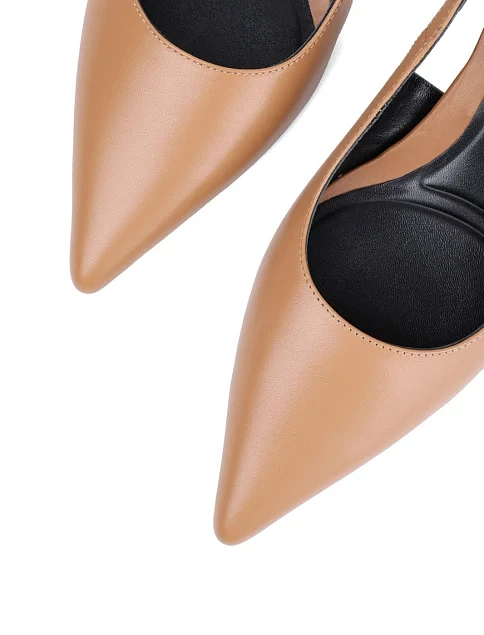 Женские туфли MIRATON кожаные бежевые - фото 5 - Miraton