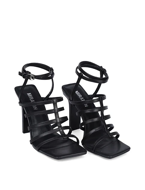 Женские босоножки MIRATON кожаные черные - фото 4 - Miraton