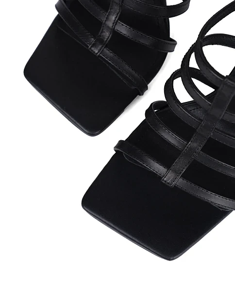 Женские босоножки MIRATON кожаные черные - фото 6 - Miraton