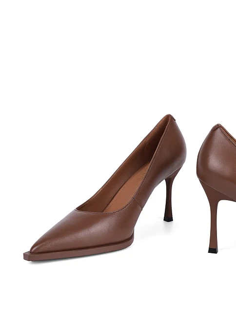 Женские туфли MIRATON кожаные коричневые - фото 2 - Miraton