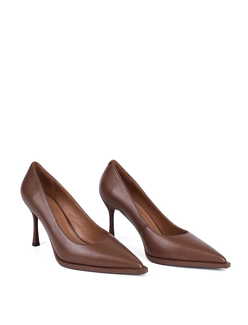 Женские туфли MIRATON кожаные коричневые - фото 3 - Miraton