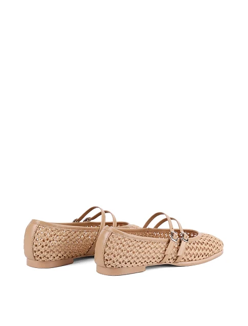Женские балетки MIRATON кожаные бежевые - фото 5 - Miraton