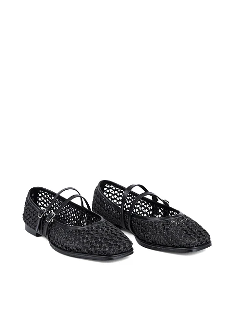 Женские балетки MIRATON кожаные черные - фото 3 - Miraton