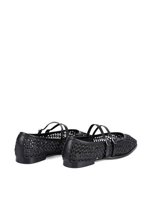 Женские балетки MIRATON кожаные черные - фото 4 - Miraton