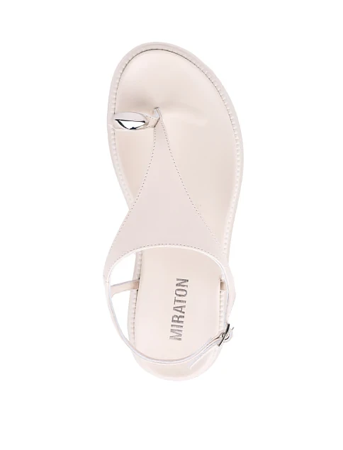 Женские сандалии MIRATON кожаные рисового цвета - фото 1 - Miraton