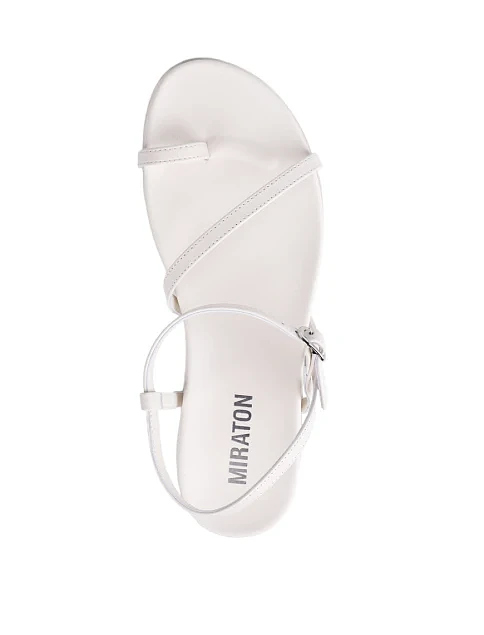 Женские сандалии MIRATON кожаные рисового цвета - фото 2 - Miraton