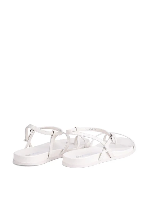 Женские сандалии MIRATON кожаные рисового цвета - фото 4 - Miraton