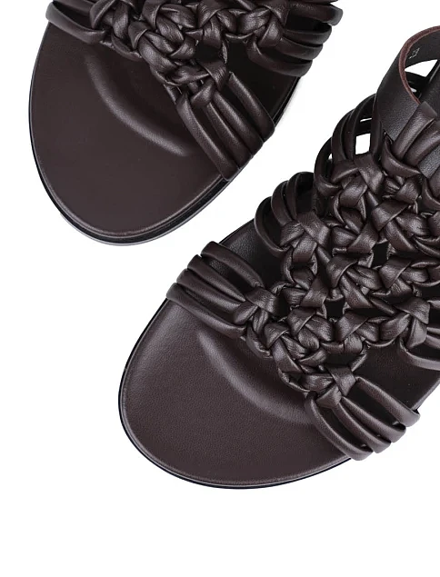 Женские сандалии MIRATON кожаные коричневые - фото 5 - Miraton