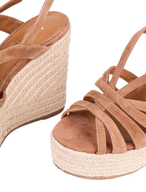 Женские босоножки MIRATON велюровые коричневые - фото 2 - Miraton