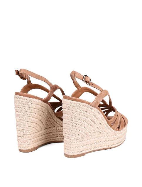 Женские босоножки MIRATON велюровые коричневые - фото 4 - Miraton