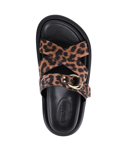 Женские шлепанцы MIRATON велюровые леопардовые - фото 2 - Miraton