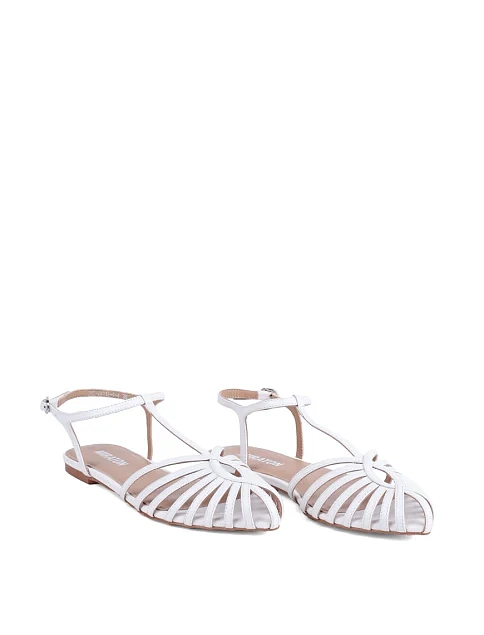 Женские сандалии MIRATON кожаные белые - фото 4 - Miraton