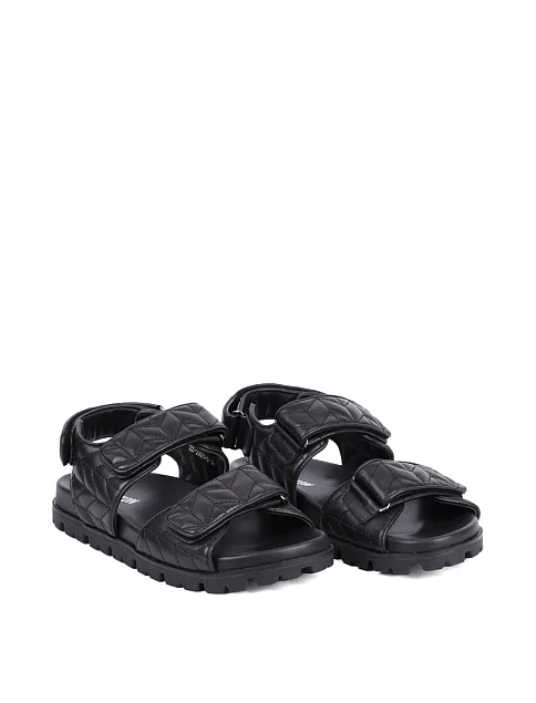 Женские сандалии MIRATON кожаные черные - фото 3 - Miraton