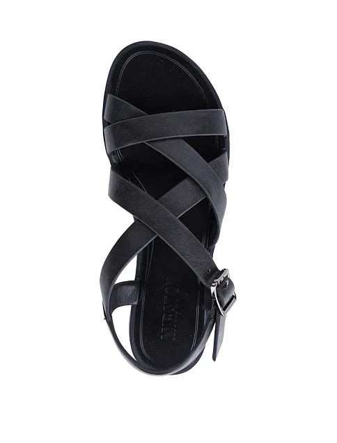 Женские сандалии MIRATON кожаные черные - фото 1 - Miraton