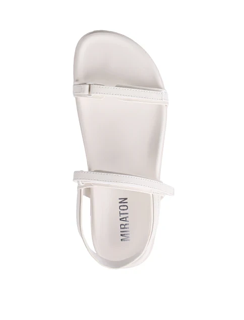 Женские сандалии MIRATON кожаные рисового цвета - фото 3 - Miraton