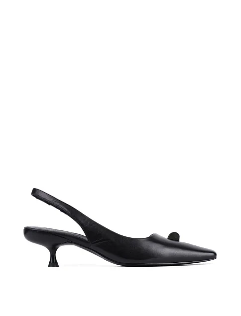 Женские туфли слингбеки MIRATON кожаные черные - фото 1 - Miraton