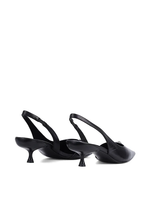 Женские туфли слингбеки MIRATON кожаные черные - фото 4 - Miraton