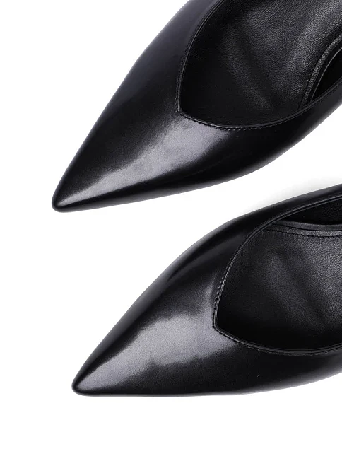 Женские туфли слингбеки MIRATON кожаные черные - фото 5 - Miraton