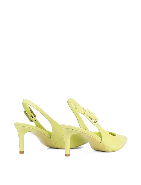 Женские туфли слингбеки MIRATON кожаные салатовые - фото 4 - Miraton