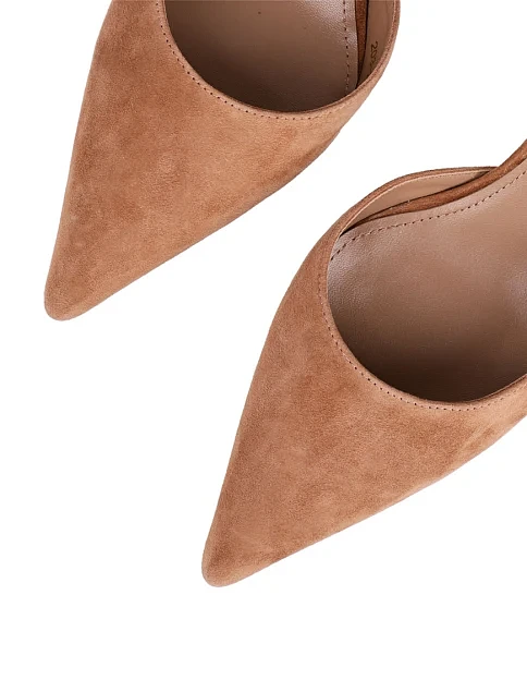 Женские туфли MIRATON велюровые коричневые - фото 5 - Miraton