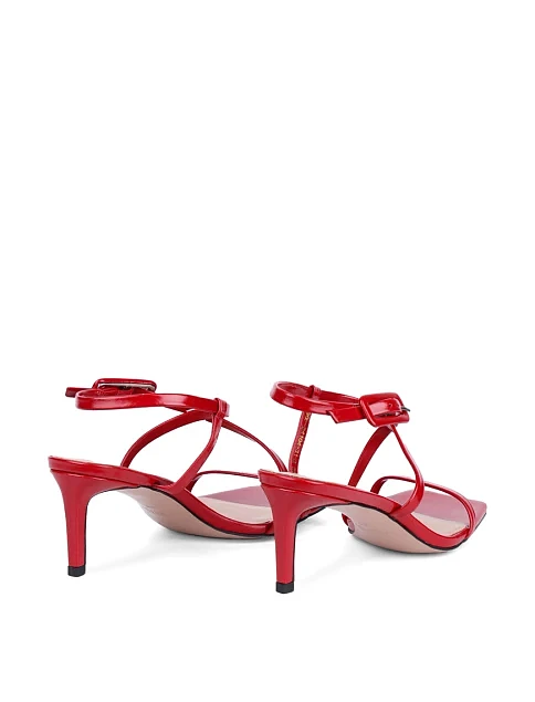 Женские босоножки MIRATON кожаные красные - фото 5 - Miraton