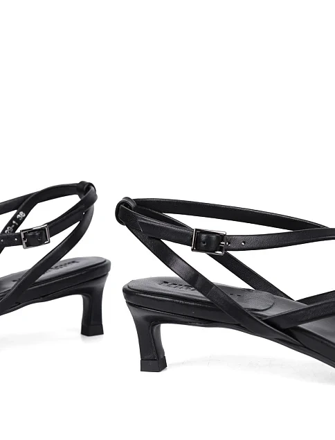 Женские босоножки MIRATON кожаные черные - фото 4 - Miraton