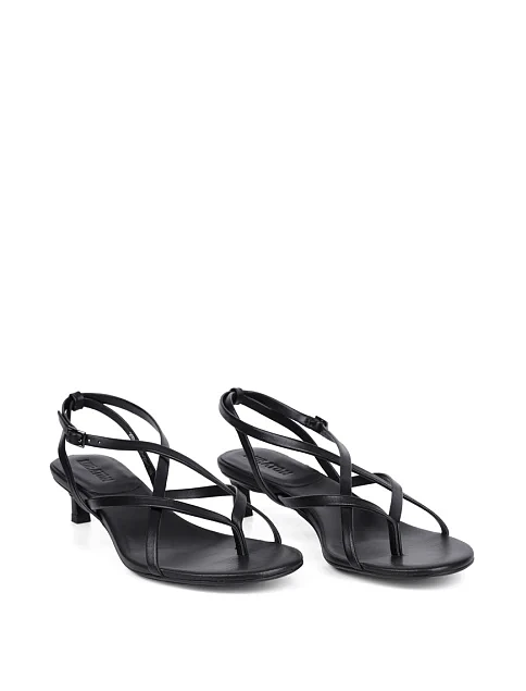 Женские босоножки MIRATON кожаные черные - фото 5 - Miraton