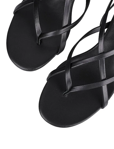 Женские босоножки MIRATON кожаные черные - фото 7 - Miraton