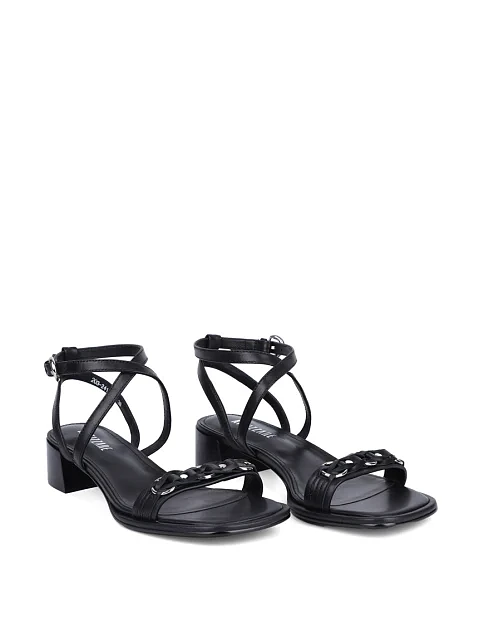 Жіночі босоніжки Attizzare шкіряні чорні - фото 3 - Miraton