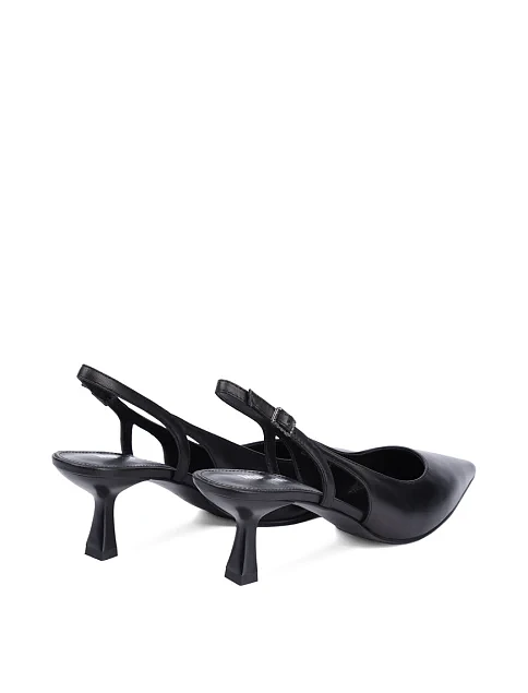 Женские туфли слингбеки MIRATON кожаные черные - фото 4 - Miraton