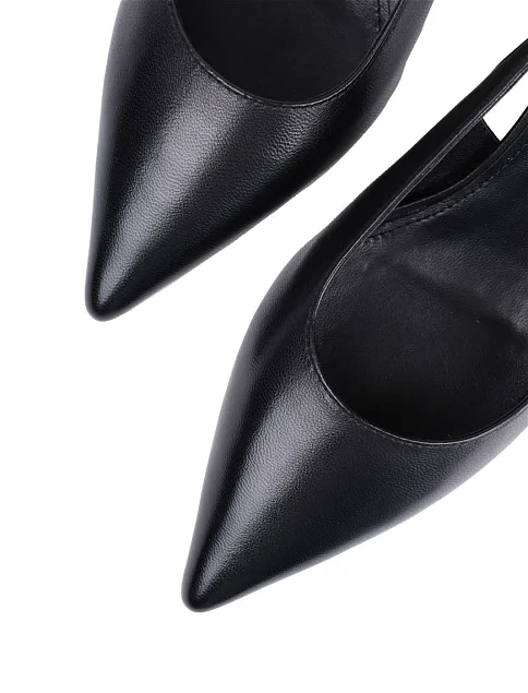 Женские туфли слингбеки MIRATON кожаные черные - фото 5 - Miraton