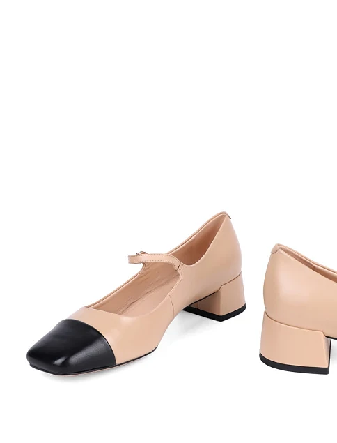 Жіночі туфлі Мері Джейн Attizzare шкіряні бежеві - фото 2 - Miraton